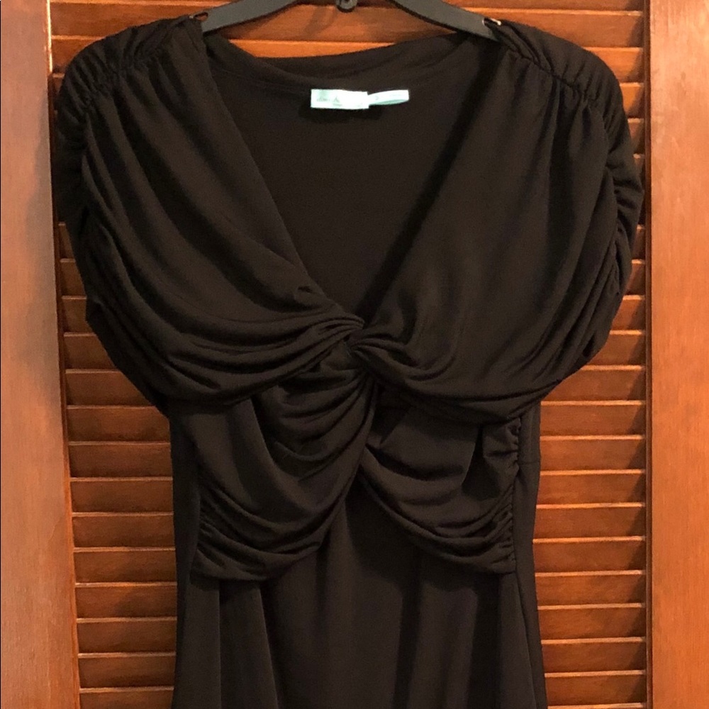 Black slimming dress.